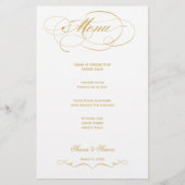 Elegant Script Wedding Menu (Gold) (Voorkant)