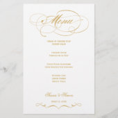Elegant Script Wedding Menu (Gold) (Voorkant)