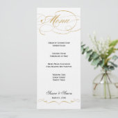 Elegant Script Wedding Menu (Gold) (Staand voorkant)