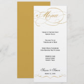 Elegant Script Wedding Menu (Gold) (Voorkant / Achterkant)
