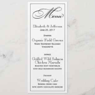 Elegant Script Wedding Menu Kaart