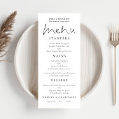 Elegant Script Wedding Menu White