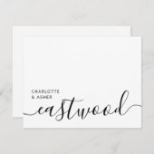 Elegant Script Wedding Monogram Note Card Notitiekaartje (Voorkant / Achterkant)