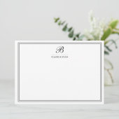Elegant Script Wedding Monogram Stationery Cards Kaart (Staand voorkant)