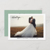 Elegant Script Wedding Photo Bedankkaart (Voorkant / Achterkant)