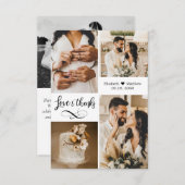 Elegant Script Wedding Photo Collage Bedankkaart (Voorkant / Achterkant)