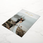 Elegant Script Wedding Photo Folie Hartelijk dank Folie Uitnodiging (Gedraaid)