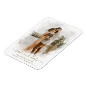Elegant Script Wedding Photo Save Our Date Magneet (Linkerzijde)