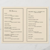 Elegant Script Wedding Program - Black & Off White (Achterkant)