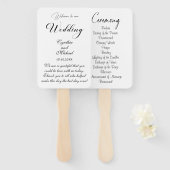 Elegant Script Wedding Program Handwaaier (Voorkant en achterkant)