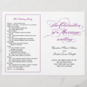 Elegant Script Wedding Program - Paars (Voorkant)