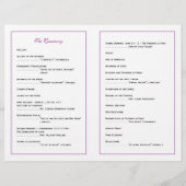 Elegant Script Wedding Program - Paars (Achterkant)