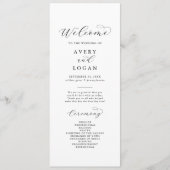 Elegant Script Wedding Program Programma (Voorkant)