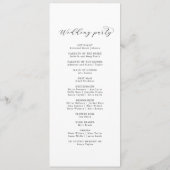 Elegant Script Wedding Program Programma (Achterkant)