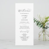 Elegant Script Wedding Program Programma (Staand voorkant)