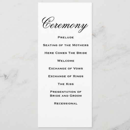 Elegant Script Wedding Program Programma (Voorkant)