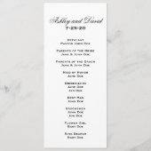 Elegant Script Wedding Program Programma (Achterkant)