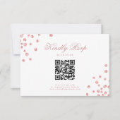 Elegant Script Wedding QR RSVP Roos Gouden Confett (Voorkant)
