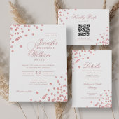 Elegant Script Wedding QR RSVP Roos Gouden Confett