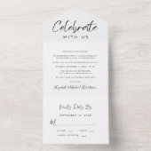 Elegant Script Wedding Reception All In One Uitnodiging (Binnen)
