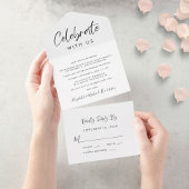 Elegant Script Wedding Reception All In One Uitnodiging