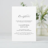 Elegant Script Wedding Reception Tussenvoegsel Kaa Informatiekaartje (Staand voorkant)