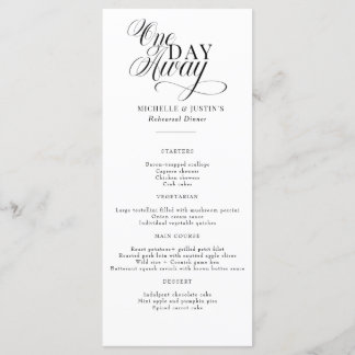 Elegant Script Wedding Repetitie Diner Menu