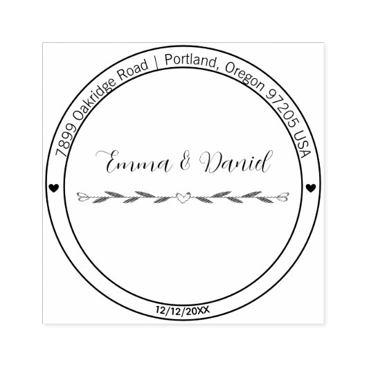 Elegant Script Wedding Return Address Stamp Rubberstempel (Afrduk)