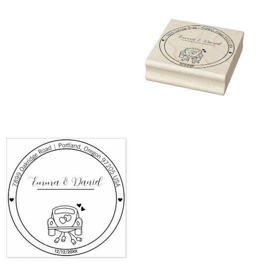 Elegant Script Wedding Return Address Stamp Rubberstempel (Gestempeld)