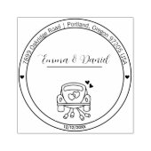 Elegant Script Wedding Return Address Stamp Rubberstempel (Afrduk)