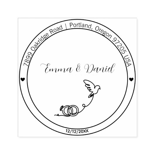 Elegant Script Wedding Return Address Stamp Rubberstempel (Afrduk)