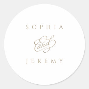 Elegant Script Wedding Ronde Sticker