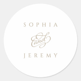 Elegant Script Wedding Ronde Sticker
