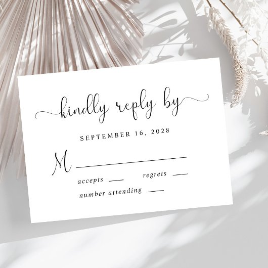 Elegant Script Wedding RSVP Kaartje