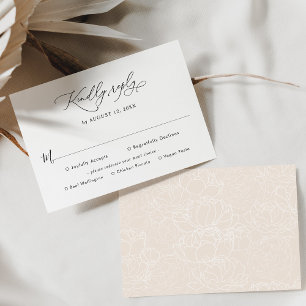 Elegant Script Wedding Rsvp met maaltijdopties Kaa
