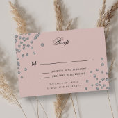 Elegant Script Wedding RSVP Silver Confetti Blush