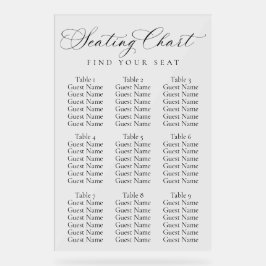 Elegant Script Wedding Seating Chart | Minimalist Acryl Bord