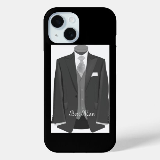 Elegant Script Wedding Tuxedo Suit Best Man Case-Mate iPhone Case (Achterkant)