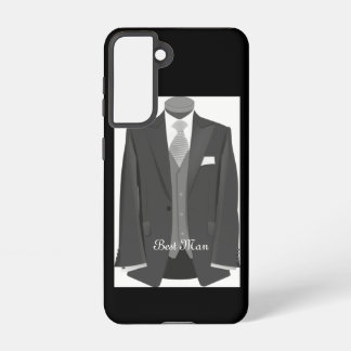 Elegant Script Wedding Tuxedo Suit Best Man Samsung Galaxy Hoesje