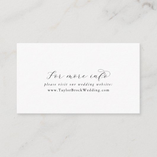 Elegant Script Wedding Website Enclosure Kaart (Voorkant)