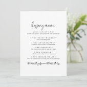 Elegant Script Weduwsmenu Spaarkaart (Staand voorkant)