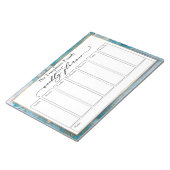 Elegant Script Weekly Planner Blauwgroen & Gold Ar Notitieblok (Schuin)