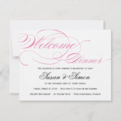 Elegant Script Welcome Dinner Invitation Roze Kaart (Voorkant)