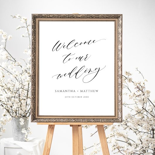 Elegant Script Welkom bij ons bruiloft-teken Poster