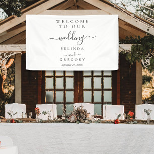 Elegant Script Welkom Trouwhangbord Spandoek