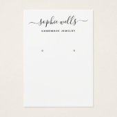 Elegant Script White Earring Display Holder Visitekaartje (Voorkant)