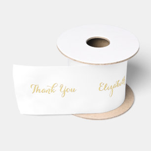 Elegant Script White Faux Gold Gift Wrapping Lint