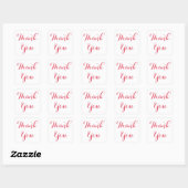 Elegant Script White Pink Party Favors Bedankt Vierkante Sticker (Vel)