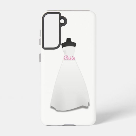 Elegant Script White Wedding Dress Bride  Samsung Galaxy Hoesje (Achterkant)