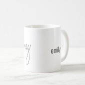 Elegant Script Wifey Bride Name Black White Koffiemok (Voorkant rechts)